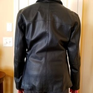 Women's black leather jacket size large